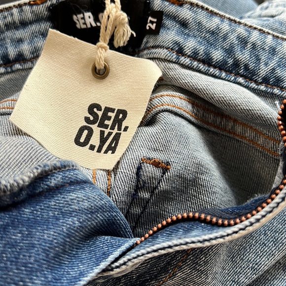 Free People x SER.O.YA Veronica Denim Joggers - Picture 12 of 12